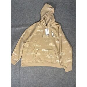 Jordan Artist Series Hoodie Tan Cloud Print Loose Fit Womens 2X